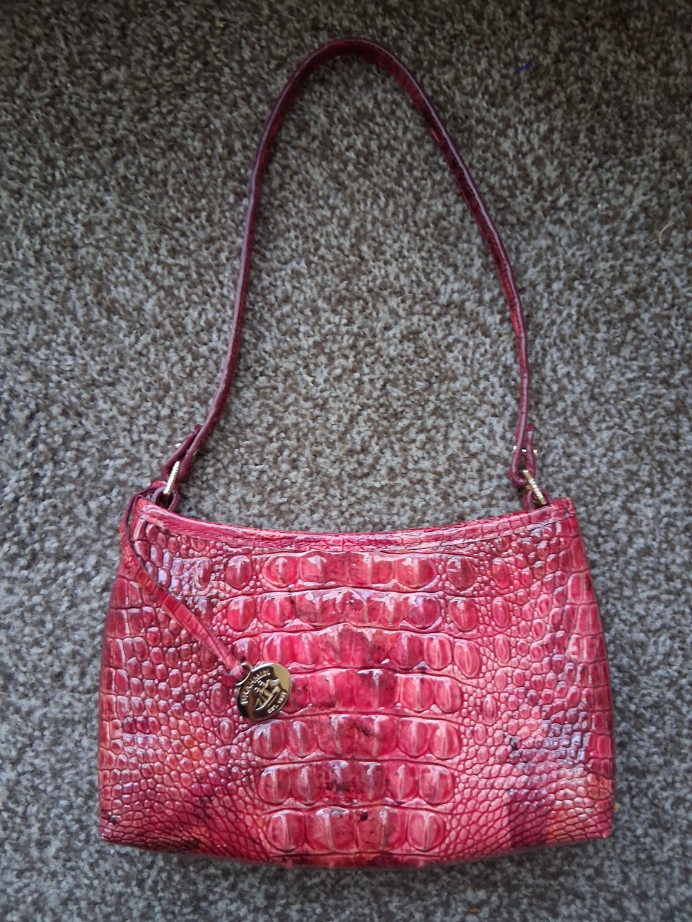 Brahmin Anytime Red Croc-Embossed Shoulder Bag - Women